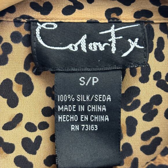 Vintage Cohort X Womens Old Money Mob Wife Silk Leopard Print Top Size S Classic - Picture 3 of 10